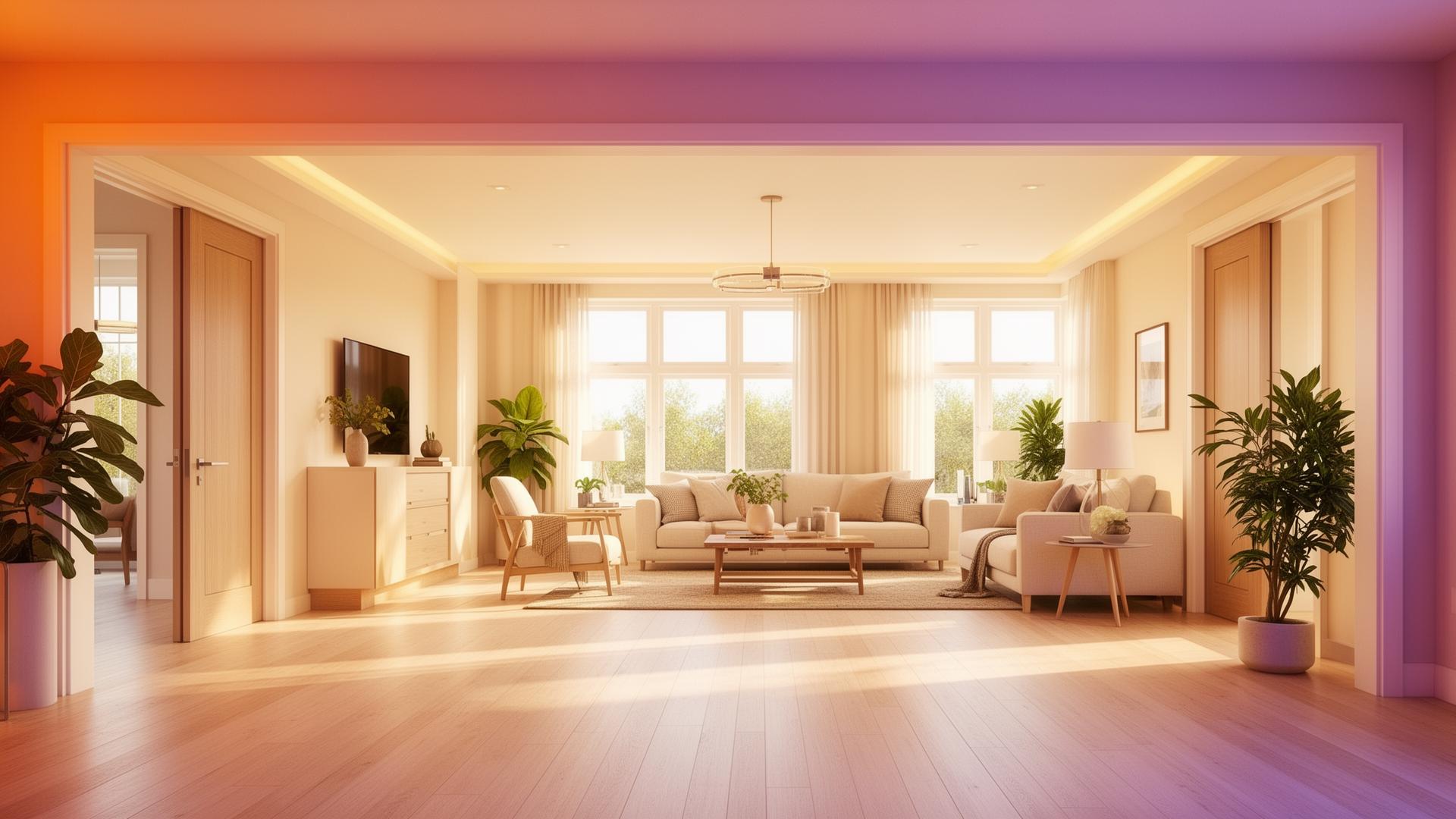 Warm, sunlit accessible living room in a Manaia SDA home